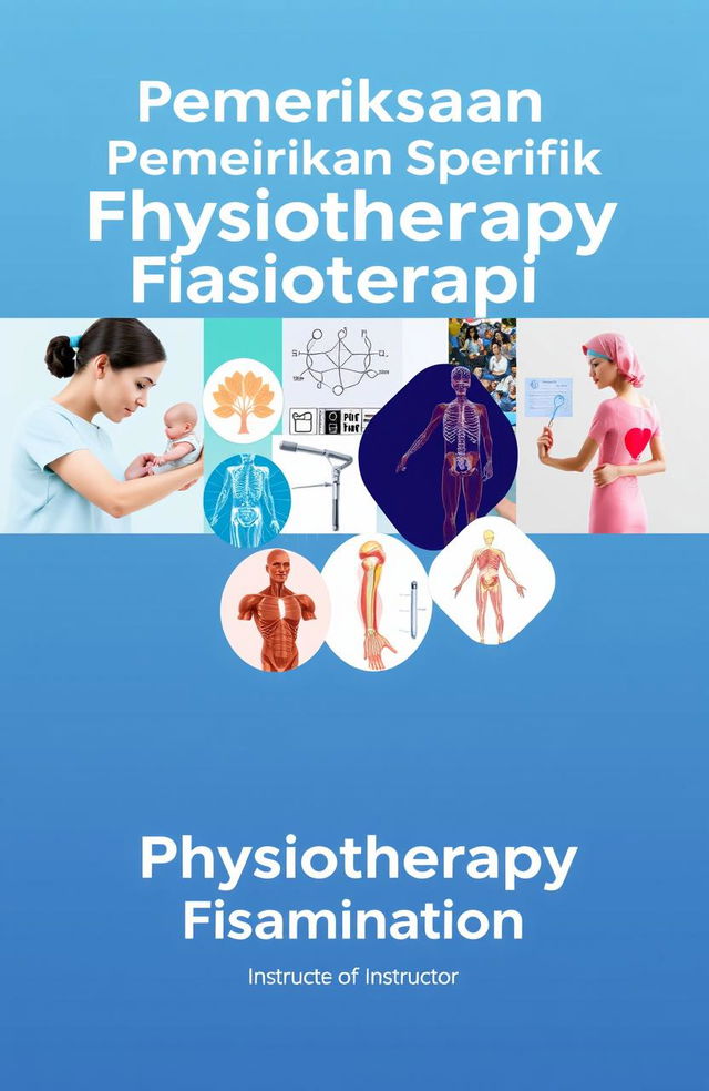 A vibrant and engaging cover design for a course on 'Specific Physiotherapy Examination'