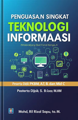 A book cover design featuring the title "PENGUASAAN SINGKAT TEKNOLOGI INFORMASI" prominently displayed at the top