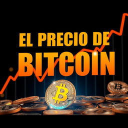 An eye-catching YouTube thumbnail about Bitcoin featuring a bold, large title in eye-catching fonts that says "EL PRECIO DE BITCOIN CAE" prominently in the center