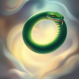 A captivating illustration of a serpent consuming itself, symbolizing self-reflection and eternity