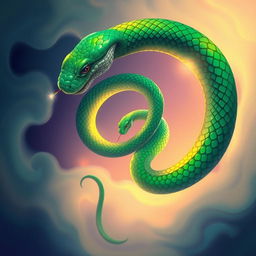 A captivating illustration of a serpent consuming itself, symbolizing self-reflection and eternity