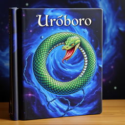 A stunning book cover featuring an illustration of a serpent eating itself, embodying the Uroboro symbol