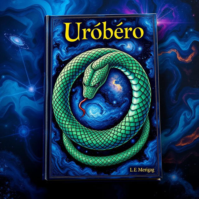 A stunning book cover featuring an illustration of a serpent eating itself, embodying the Uroboro symbol