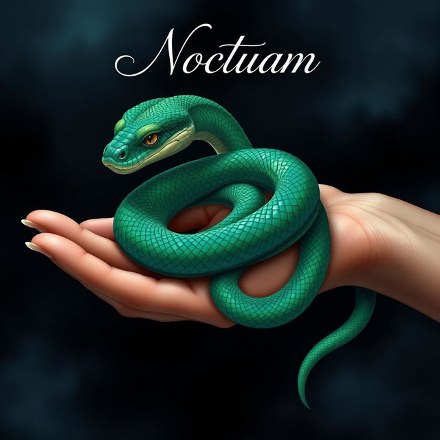 An intricate and enchanting illustration of a serpent coiled around a human hand