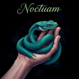 An intricate and enchanting illustration of a serpent coiled around a human hand