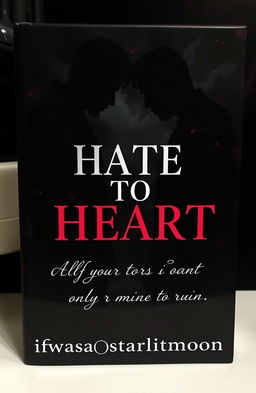 A dark romance themed book cover featuring two male shadow figures, representing intense enmity and passion