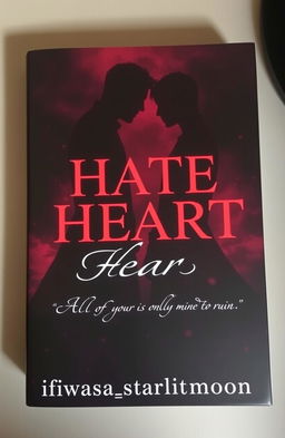 A dark romance themed book cover featuring two male shadow figures, representing intense enmity and passion