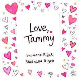 A charming book cover for a novel titled 'Love, Tammy' by Shoshana Riger