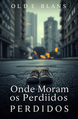 A mysterious and atmospheric book cover for 'Onde Moram os Perdidos'