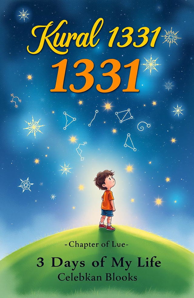 An illustrated book cover for 'Kural 1331: Chapter 1 - 3 Days of My Life', an astrological storybook about a boy's journey through celestial influences