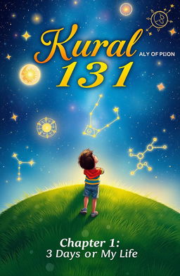 An illustrated book cover for 'Kural 1331: Chapter 1 - 3 Days of My Life', an astrological storybook about a boy's journey through celestial influences