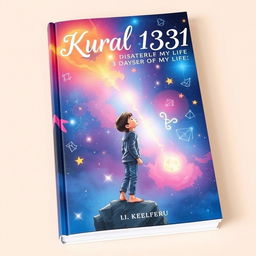 A captivating book cover for 'Kural 1331: Chapter 1 - 3 Days of My Life', showcasing an astrological theme centered around a boy's experiences