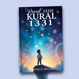 A captivating book cover for 'Kural 1331: Chapter 1 - 3 Days of My Life', showcasing an astrological theme centered around a boy's experiences