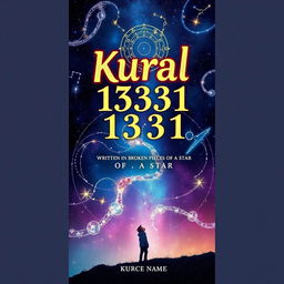 A visually captivating cover for an astrology-themed book titled 'Kural 1331: 3 Days of My Life - Written in Broken Pieces of a Star'