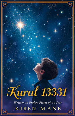 An artistic representation of a book cover for an astrological book titled 'Kural 1331: 3 Days of My Life - Written in Broken Pieces of a Star'