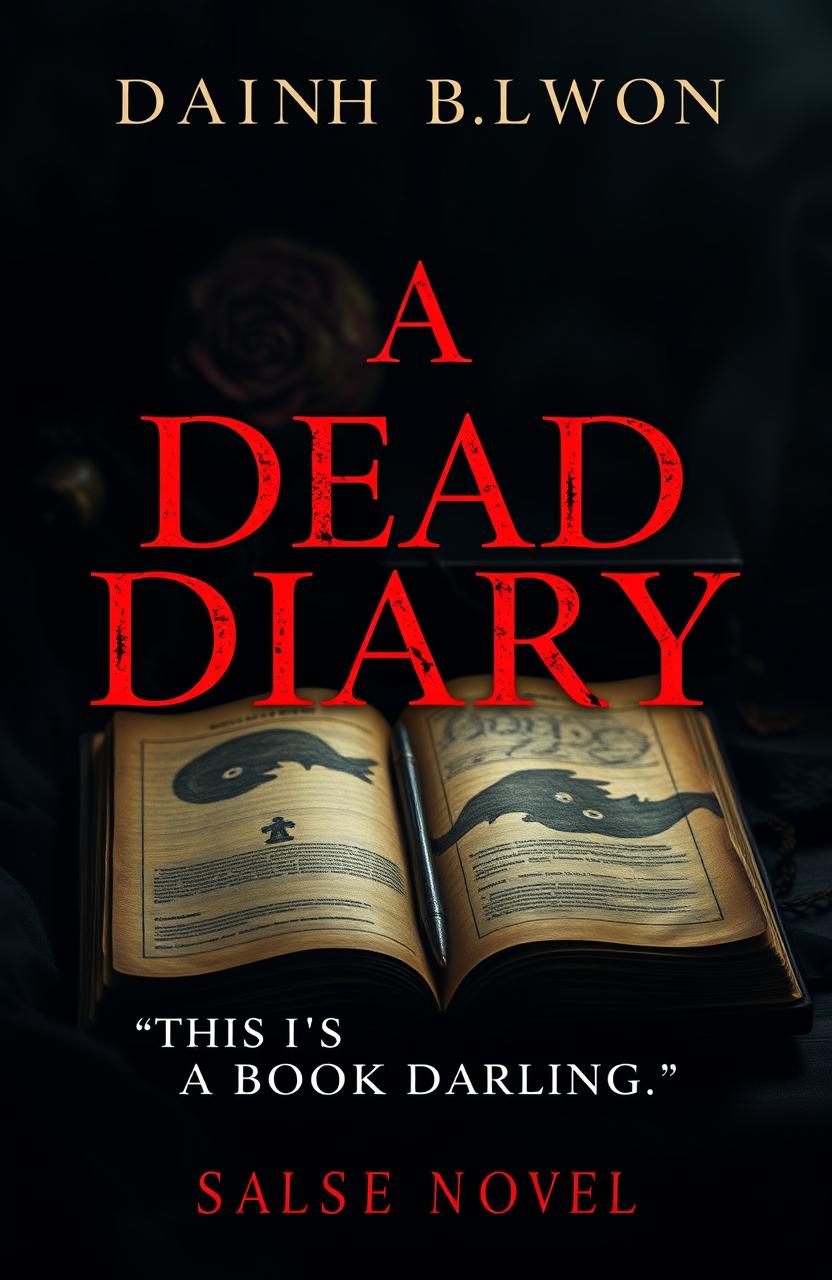 A captivating book cover design for a novel titled 'A DEAD DIARY'