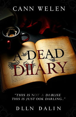 A captivating book cover design for a novel titled 'A DEAD DIARY'