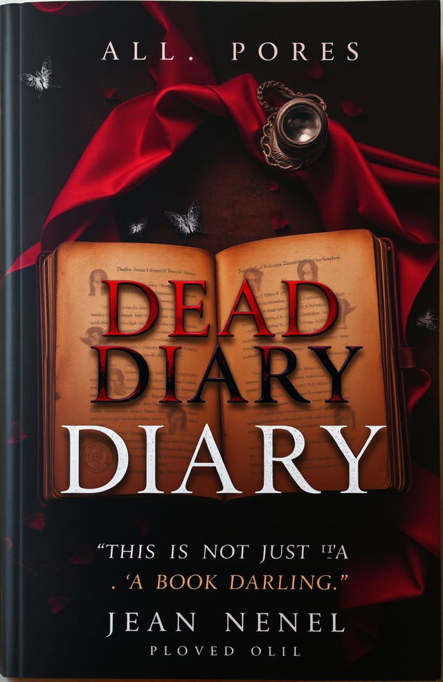 A captivating book cover design for a novel titled 'A DEAD DIARY'