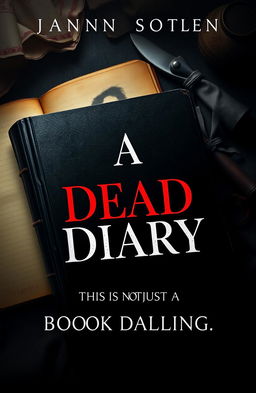A captivating book cover design for a novel titled 'A DEAD DIARY'