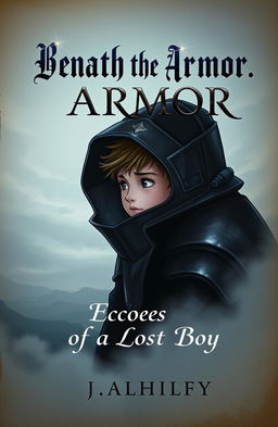 A book cover design for 'Beneath the Armor: Echoes of a Lost Boy' by J