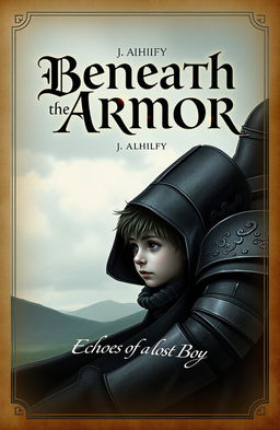 A book cover design for 'Beneath the Armor: Echoes of a Lost Boy' by J
