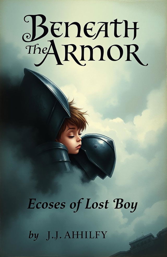 A book cover design for 'Beneath the Armor: Echoes of a Lost Boy' by J