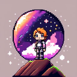 Pixel art profile picture featuring a cosmic space scene with the Milky Way, a star-studded backdrop, and a detailed planet.