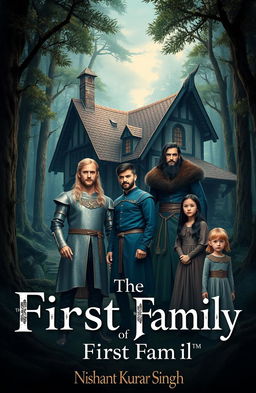A captivating medieval forest background featuring an old, enchanting house