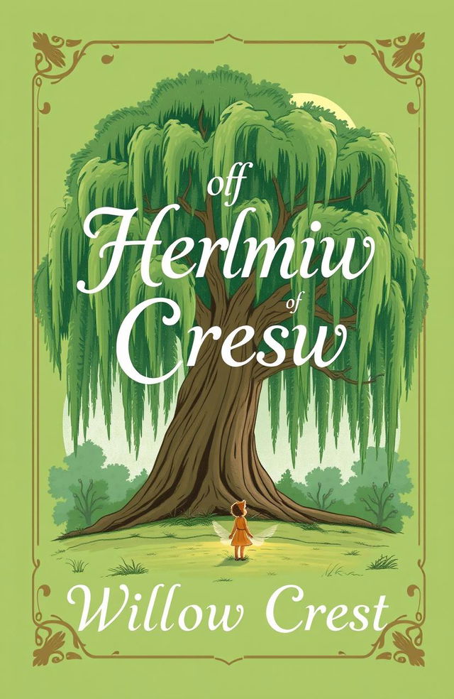 An illustrated book cover design featuring a predominantly green color scheme with accents of natural colors like browns, blues, and soft yellows