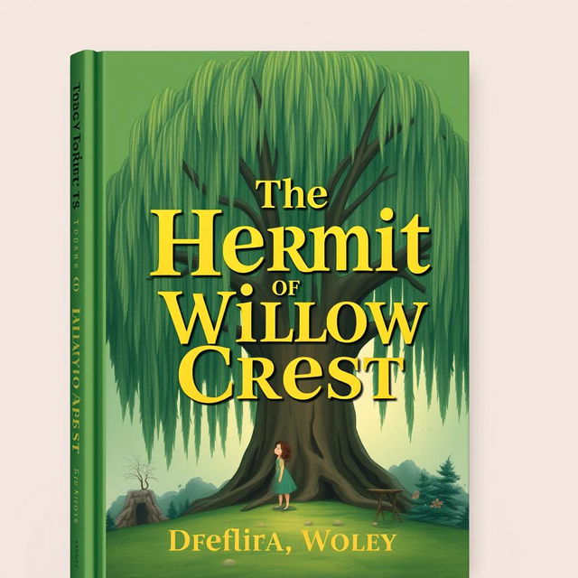 An illustrated book cover design featuring a predominantly green color scheme with accents of natural colors like browns, blues, and soft yellows