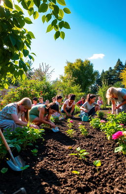 A picturesque scene depicting a horticulture journey focused on the theme 'roots of resilience'