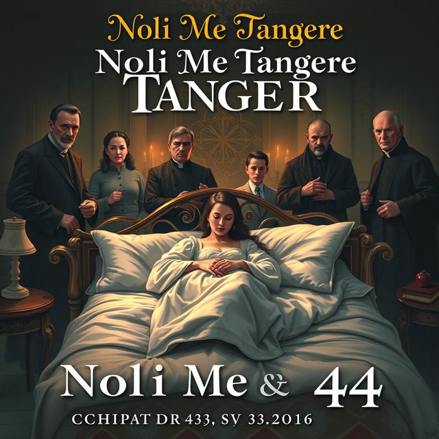 A captivating book cover for chapters 43 and 44 of 'Noli Me Tangere' showcasing all key characters prominently