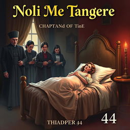 A captivating book cover for chapters 43 and 44 of 'Noli Me Tangere' showcasing all key characters prominently