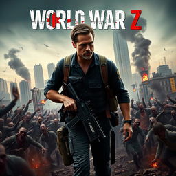 A gripping poster for 'World War Z 2' featuring Brad Pitt in an action-packed scene