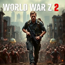 A gripping poster for 'World War Z 2' featuring Brad Pitt in an action-packed scene