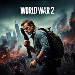 A gripping poster for 'World War Z 2' featuring Brad Pitt in an action-packed scene