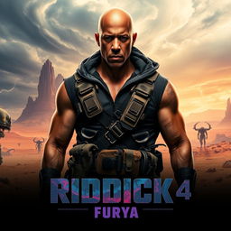 An exhilarating poster for 'RIDDICK 4: Furya (2025)' starring Vin Diesel