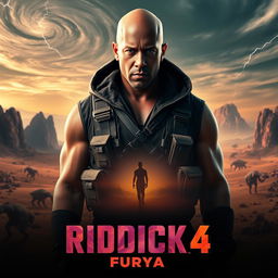 An exhilarating poster for 'RIDDICK 4: Furya (2025)' starring Vin Diesel