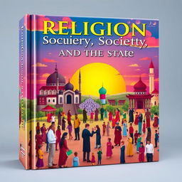 A captivating book cover design that visually represents the themes of religion, society, and the state