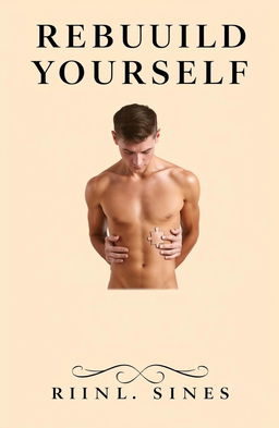 A minimalist book cover featuring the title 'REBUILD YOURSELF' in bold, uppercase black letters at the top