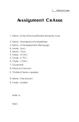 Create a neatly organized and visually appealing assignment cover page for an academic paper