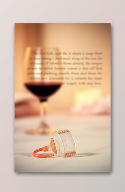 A striking and simple book cover design for a women's fiction debut, featuring a soft focus image of a wine glass in the background, evoking warmth and intrigue