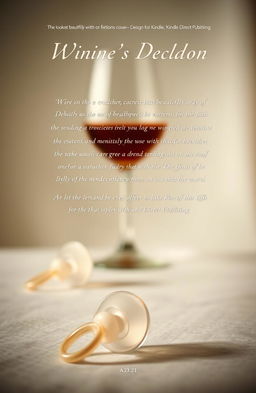 A striking and simple book cover design for a women's fiction debut, featuring a soft focus image of a wine glass in the background, evoking warmth and intrigue
