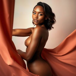 A confident and graceful woman with an elegant pose, embodying natural beauty and strength