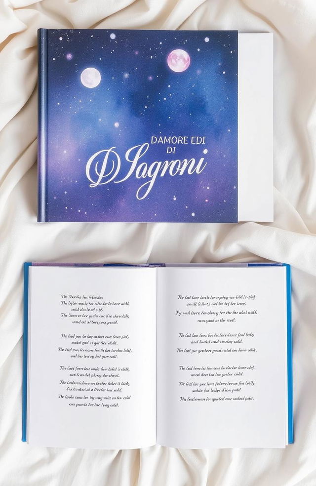 A beautifully arranged collection of ten modern love poems titled 'D'amore e di Sogni'