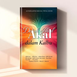 A beautiful, artistic representation of a book cover for a fictional book titled 'Detak Akal dalam Kalbu'