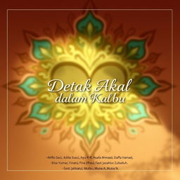 A beautiful, artistic representation of a book cover for a fictional book titled 'Detak Akal dalam Kalbu'