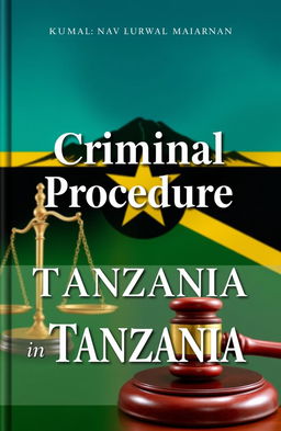 A comprehensive and detailed book cover for a criminal procedure manual in Tanzania