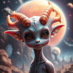 An enchanting Balosar character from the Star Wars universe, featuring two prominent skin antennae