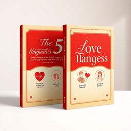 A visually appealing book cover design for 'The 5 Love Languages', incorporating warm and inviting colors such as red, gold, and soft pastels